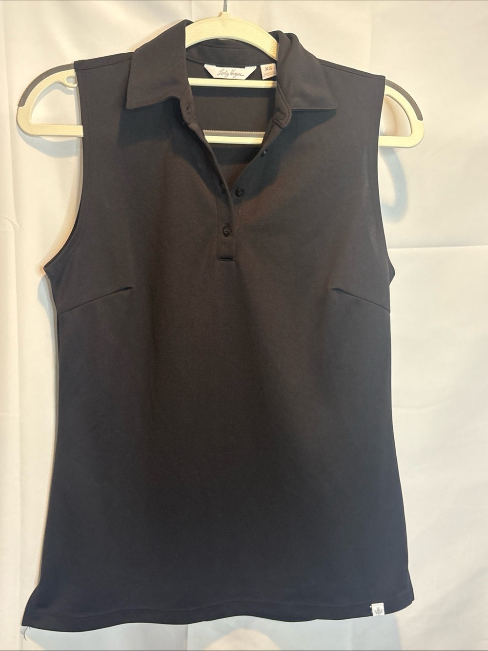 Lady Hagen Black Sleeveless Polo Tank